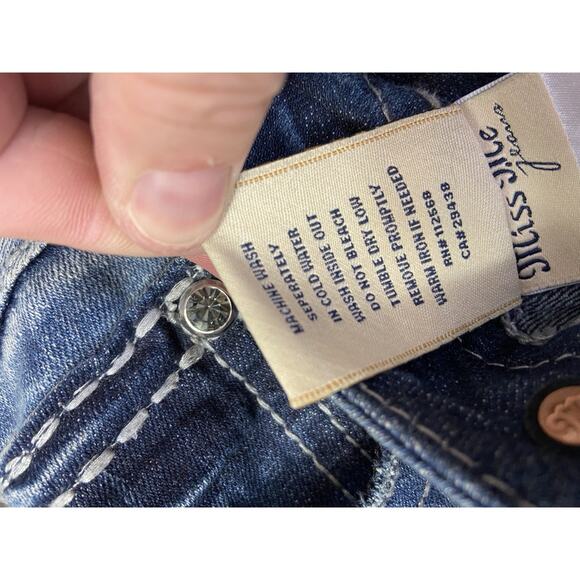 Miss Me Vintage Jezebel Jeans Womens 34 Measures 36 Easy Boot Bling EUC Y2K Plus - Picture 16 of 16